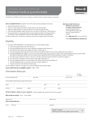 Canadian Medical Insurance Application Form