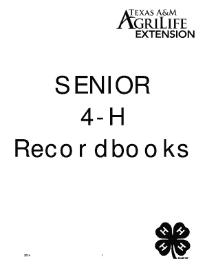 Texas 4-H Senior Recordbook Guide