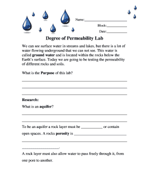 Degree of Permeability Lab