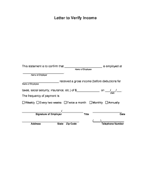 Letter to Verify Income - LegalFormsorg