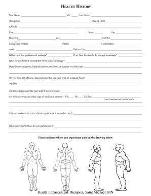 Health History Form