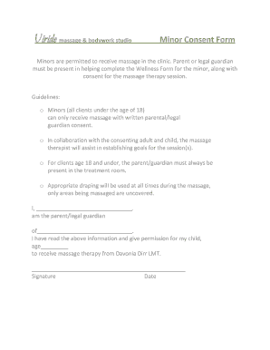 Viride Minor Consent Form