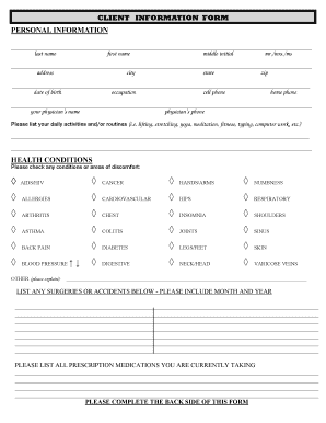 Client Information Form