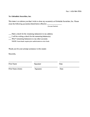 Account Closure Letter