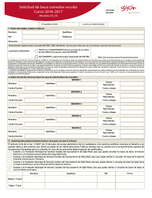 Solicitud de beca comedor escolar
