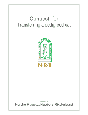 Pedigreed Cat Transfer Agreement