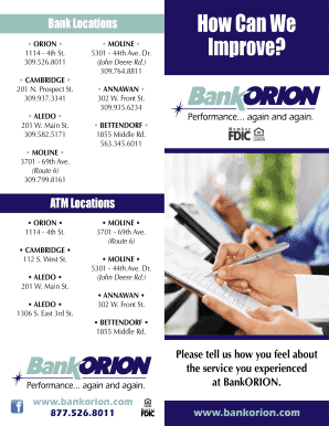 BankORION Customer Service Survey