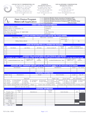 Watercraft Insurance Application
