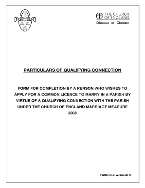 Church of England Marriage Measure 2008 Form ML2