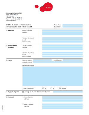 Notifica di sinistro per l‘assicurazione di responsabilità civile privata