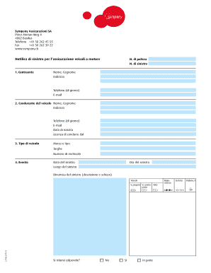 Notifica di sinistro per l‘assicurazione veicoli a motore