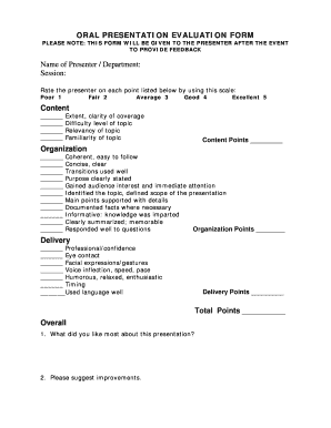 ORAL PRESENTATION EVALUATION FORM - jimelwoodnet