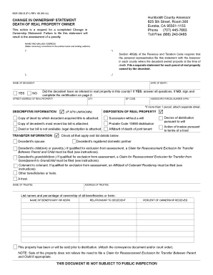 California Change in Ownership Statement
