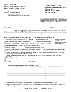 California Change in Ownership Statement