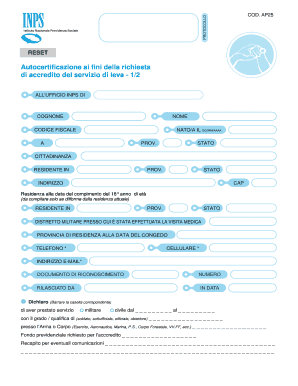 Autocertificazione ai fini della richiesta di accredito del servizio di leva