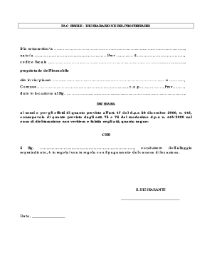 Dichiarazione del proprietario