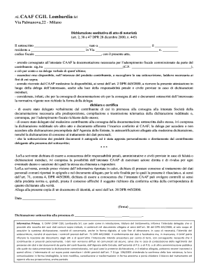 Dichiarazione sostitutiva di atto di notorietà