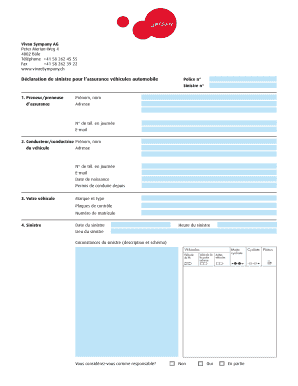 Déclaration de sinistre pour l’assurance véhicules automobile