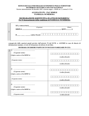 BONUS SOCIALE PER DISAGIO ECONOMICO PER LE FORNITURE DI ENERGIA ELETTRICA E/O GAS NATURALE