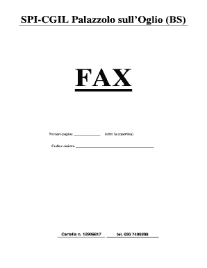 Modulo di copertina fax SPI-CGIL