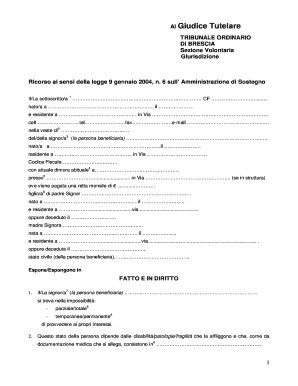 Ricorso per Amministrazione di Sostegno