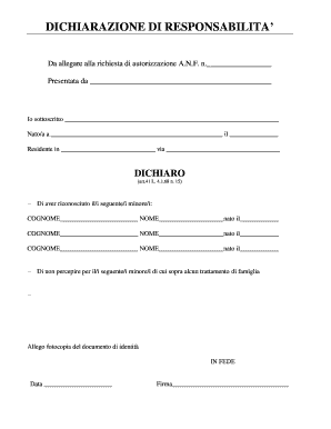 Declaration of Responsibility for Minor Recognition