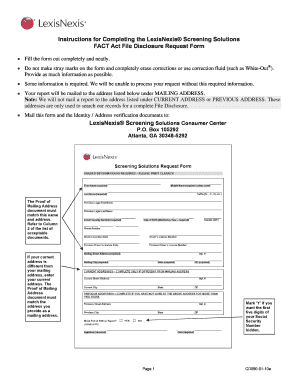 FACT Act File Disclosure Request Form