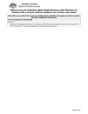Medicare Allied Health Referral Form
