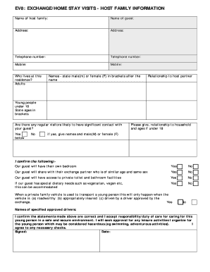 Exchange Program Host Family Information Form