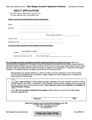 Boy Scouts Merit Badge Counselor Registration Renewal
