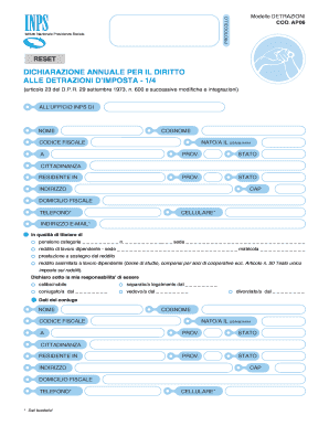 Modello DETRAZIONI