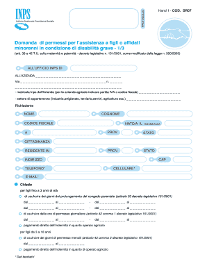 Domanda di permessi per l’assistenza a figli o affidati minori in condizione di disabilità grave