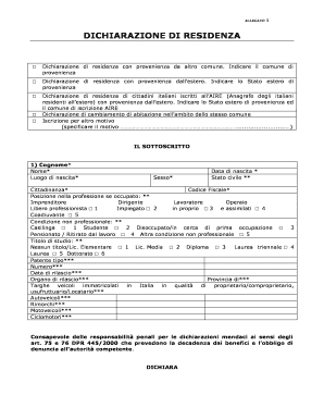 Dichiarazione di Residenza