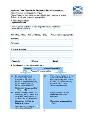 National Care Standards Review Public Consultation Form