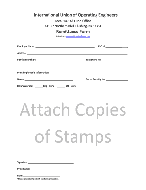 International Union Remittance Form