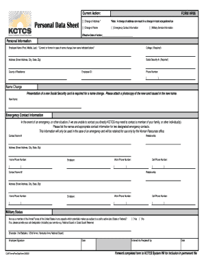 KCTCS Personal Data Change Form