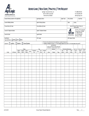 Added Land New Crop Practice Type Request Form