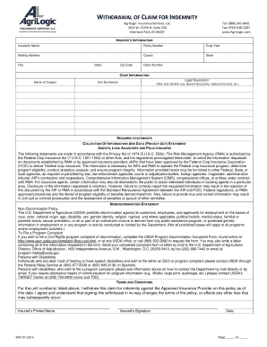 Crop Insurance Claim Withdrawal Form