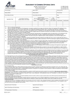 AgriLogic Insurance Services Agreement to Combine Optional Units