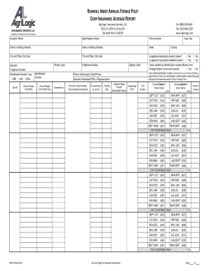 Rainfall Index Annual Forage Pilot Crop Insurance Acreage Report