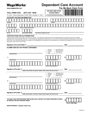 WageWorks Dependent Care Reimbursement Form