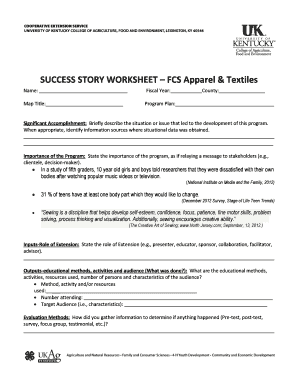 Success Story Worksheet
