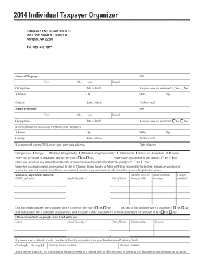 2014 Individual Taxpayer Organizer
