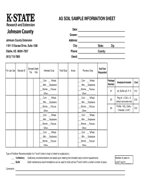 Soil Sample Information Sheet