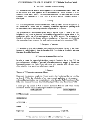 Consent Form for VFS Global Services
