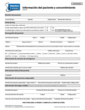 Información del paciente y concentimiento