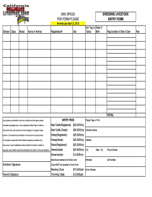 Exit ticket pdf - ONE SPECIE BREEDING LIVESTOCK PER FORM PLEASE Entries due