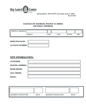 Change of Address Form