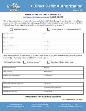 Direct Debit Authorization Form