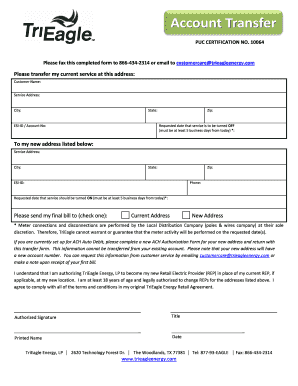 Service Transfer Request Form